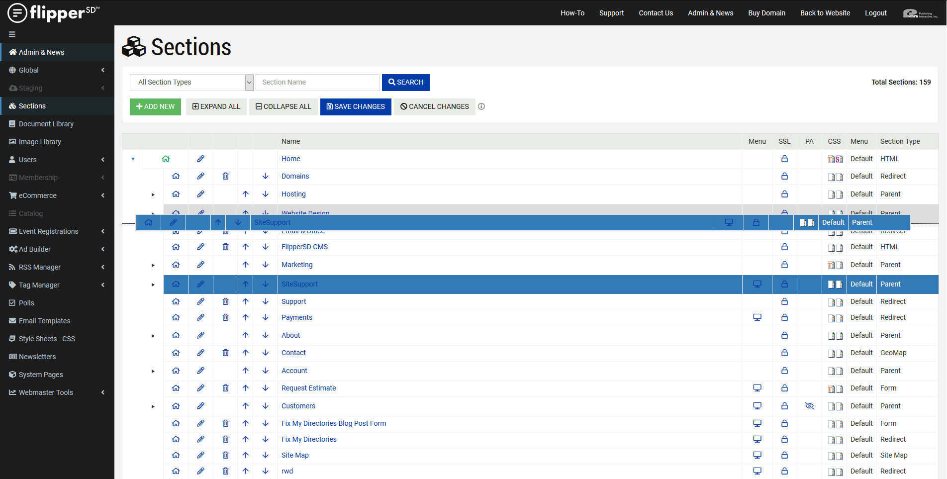 DynamicMenus-Drag And Drop Section